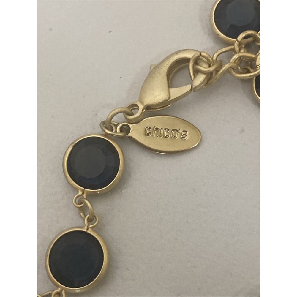 Chicos Blue Circle Setting Statement Necklace - image 6